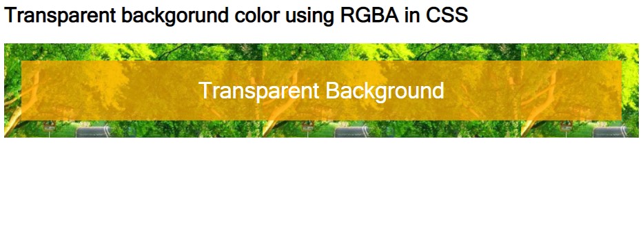 create transparent background using RGBA in CSS